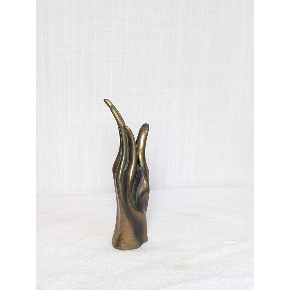 Vintage 1979 Bob Bennett Signed Bronze Hand Sculpture Bud Vase Modernist Art - Picture 9 of 14